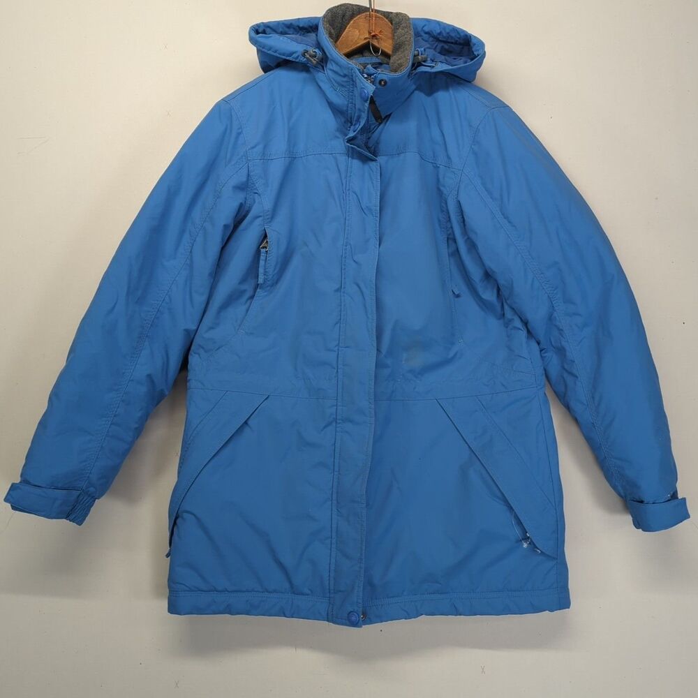 Vintage LL Bean Winter Warmer Coat Jacket Hooded Fleece Small Parka Blue Womens